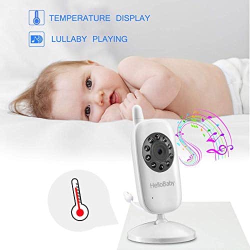 video babyphone mit kamera und audio halten babys kinderzimmer mit nachtsichtruecksprache funktionraumtemperaturschlaflieder960ft2926 meter reichweite und lange lebensdauer der batterie 0 3